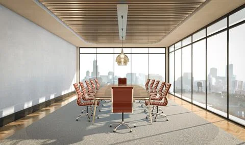 Empty Boardroom Interior Stock Illustration