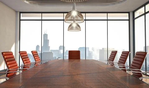Empty Boardroom Interior Stock Illustration