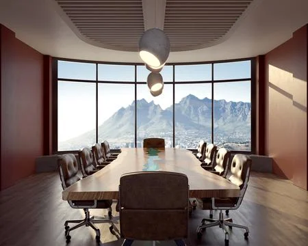 Empty Boardroom Interior Stock Illustration
