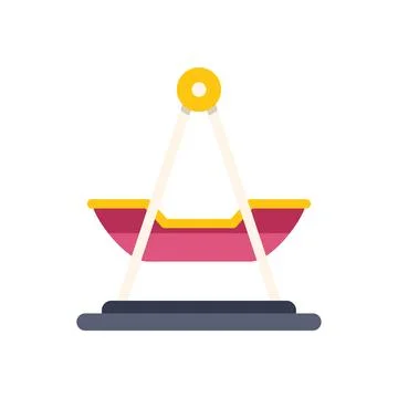 Empty boat swing hanging in playground on white background Stock Illustration