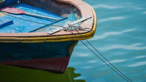 Empty boats on the sea Stock Photos