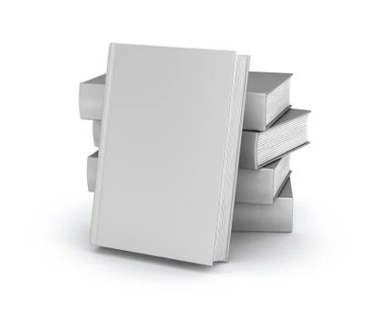 Empty book cover collection over white Stock Illustration