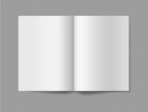 Empty book mockup. Opened 3d realistic booklet or brochure soft cover, journal Illustrazione stock