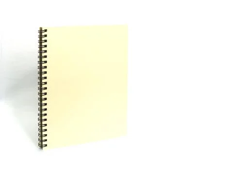 Empty book with ring spine on white background Stock Photos