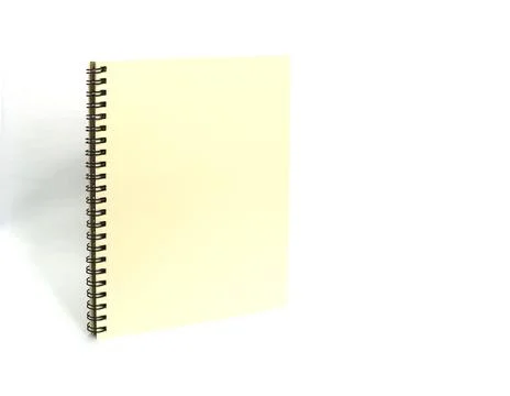 Empty book with ring spine on white background Stock Photos