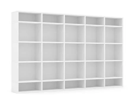 Empty bookshelf or store rack, isolated Illustrazione stock