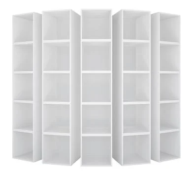 Empty bookshelf or store rack isolated Stock Illustration