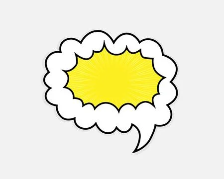Empty boom comic text speech bubble. Cartoon superhero print. Stock Illustration
