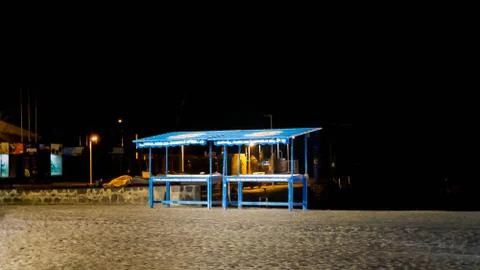 Empty booth on a port Stock Photos