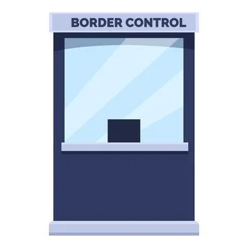 Empty border control booth standing on white background Stock Illustration
