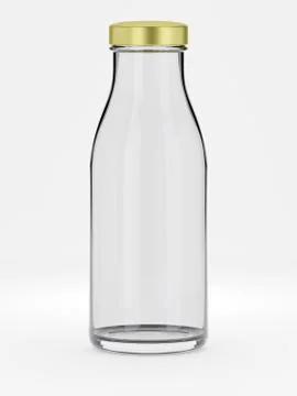 Empty bottle with aluminium cap for juice or water - 3d illustration Stock Illustration