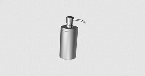 An empty bottle of Loy cosmetics slowly rotates in the air. alpha channel Video stock 219279802