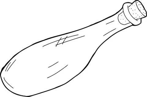 Empty bottle outline Stock Illustration