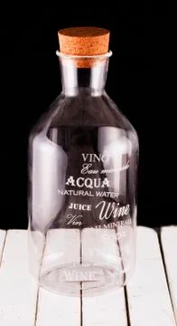 Empty bottle over black Stock Photos