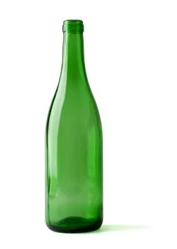 Empty bottle of wine isolated on a white Stock Photos