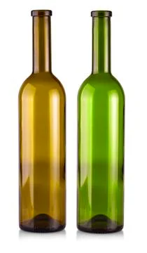 The empty bottle of wine isolated on a white background Stock Photos