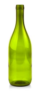 Empty bottle of wine isolated on a white background Stock Photos