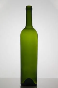 Empty bottle of wine on white background Stock Photos