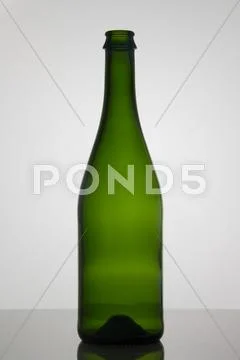 Empty bottle of wine on white background Stock Photos
