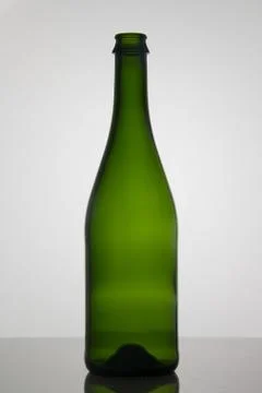 Empty bottle of wine on white background Stock Photos