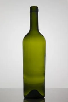 Empty bottle of wine on white background Stock Photos