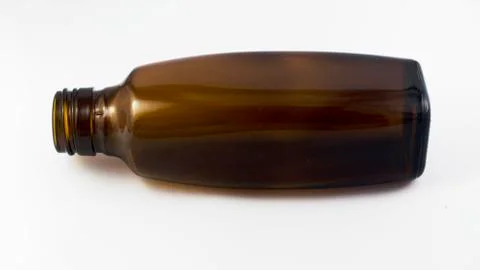Empty bottles brown isolated Photos