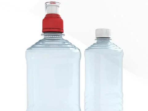 Empty bottles isolated on white background Stock Photos