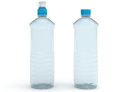 Empty bottles isolated on white background Stock Photos