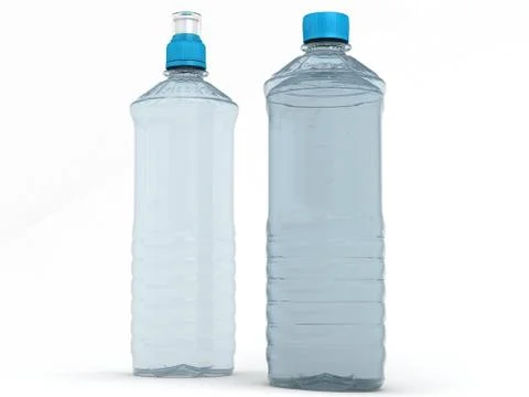 Empty bottles isolated on white background Stock Photos