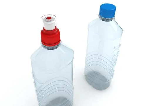 Empty bottles isolated on white Stock Photos