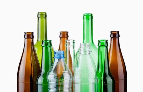 Empty bottles Stock Photos