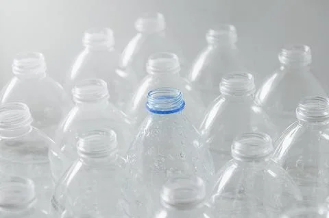 Empty bottles for recycle, Campaign to reduce the use of plastic and save w.. Stock Photos