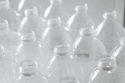 Empty bottles for recycle, Campaign to reduce the use of plastic and save w.. Stock Photos