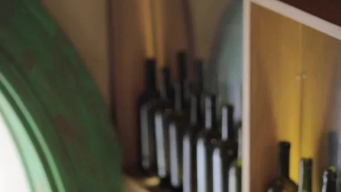 Empty bottles on the shelf Stock Footage 73662010