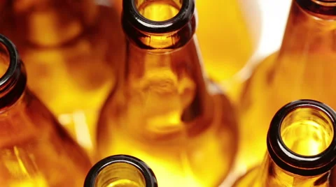 Empty bottles, the top view, small depth of sharpness on a neck 動画素材 62686577