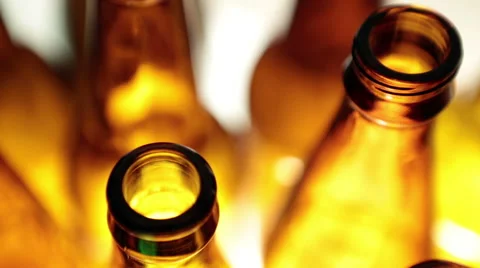 Empty bottles, the top view, small depth of sharpness on a neck 動画素材 62939222
