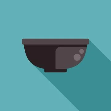 Empty bowl casting long shadow on turquoise background Illustrazione stock