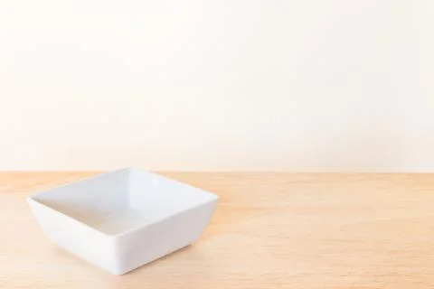 Empty Bowl on rustic wooden background Stock Photos