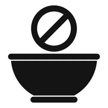 Empty bowl with stop sign representing hunger issue Stock Illustration