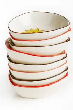 Empty bowl on white Stock Photos