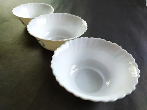 Empty bowls of ceramic Stock Photos
