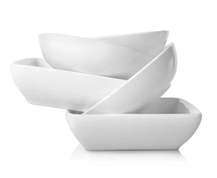 Empty bowls isolated Stock Photos
