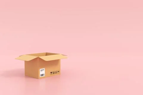 Empty box background design. 3D rendering. 스톡 일러스트