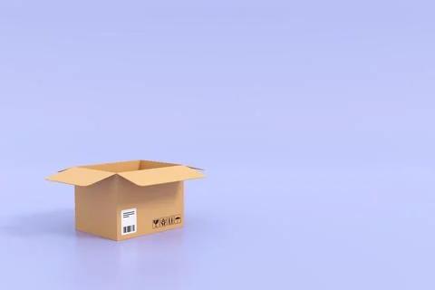 Empty box background design. 3D rendering. Stock Illustration