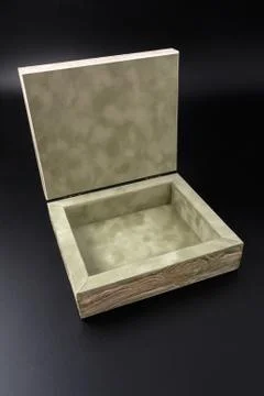 An empty box on a black background. casket. Foto stock