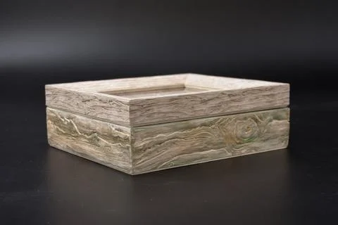 An empty box on a black background. casket. Foto stock