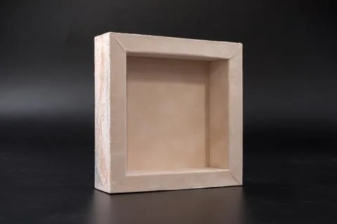 An empty box on a black background. casket. Stock Photos