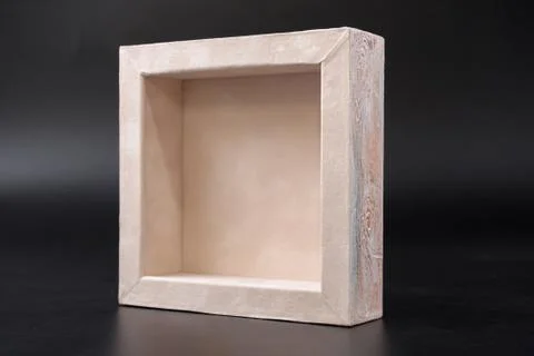 An empty box on a black background. casket. Foto stock