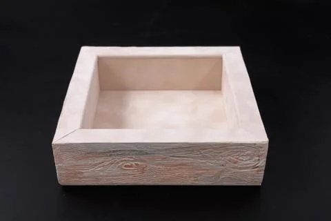 An empty box on a black background. casket. Foto stock