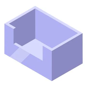 Empty box container opening presenting storage space isometric view Stock Illustration